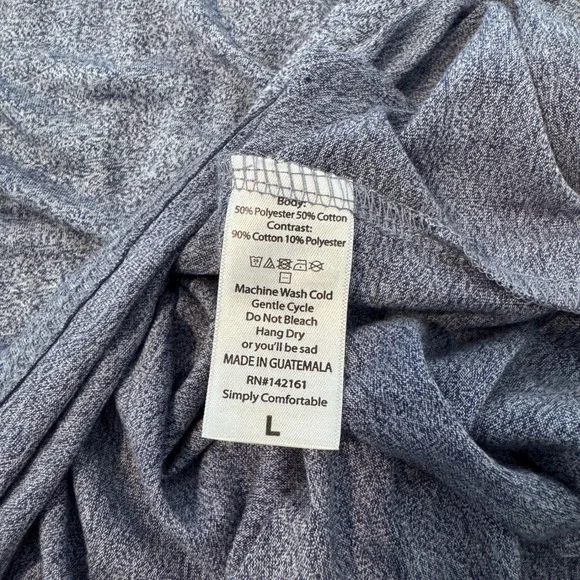 NWT LuLaRoe Mark Henley Long Sleeve Unisex Size Large Blue Gray Casual Cotton - Picture 4 of 8